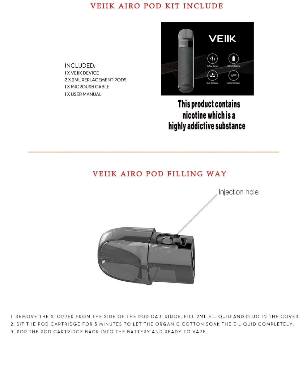 AIRO POD by VEIIK, 2ml Tank AIRO POD by VEIIK, 2ml Tank